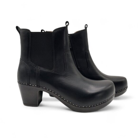 Dansko Shayna Women's Size 40 US 9.5 Black Leather Comfy Chelsea Ankle Boots - Picture 1 of 13